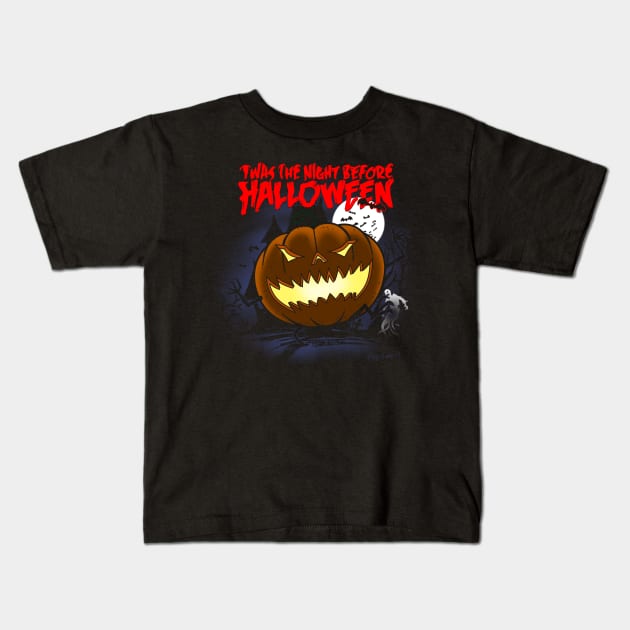 Spooky Scary Halloween Pumpkin Quote Kids T-Shirt by BoggsNicolas